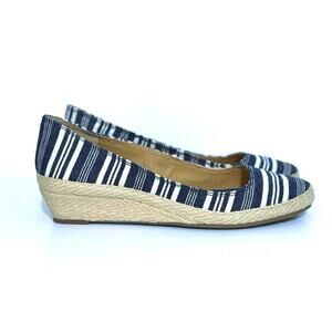 Lucky Brand Women’s Size 9 Tilly Indigo Stripe Espadrille Wedge Shoes
